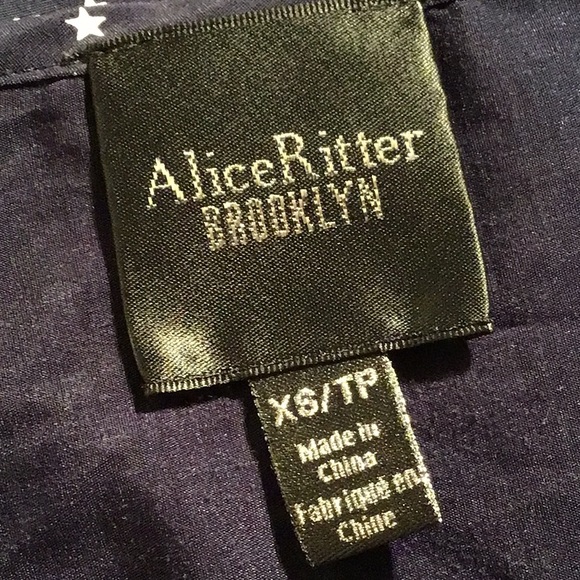 Alice Ritter Brooklyn blouse blue white stars XS - Picture 5 of 5
